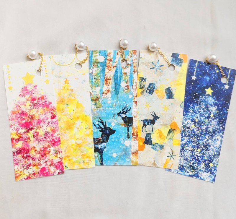 クリスマス・冬のしおり２(５枚セット) - 書籤 - 紙 多色