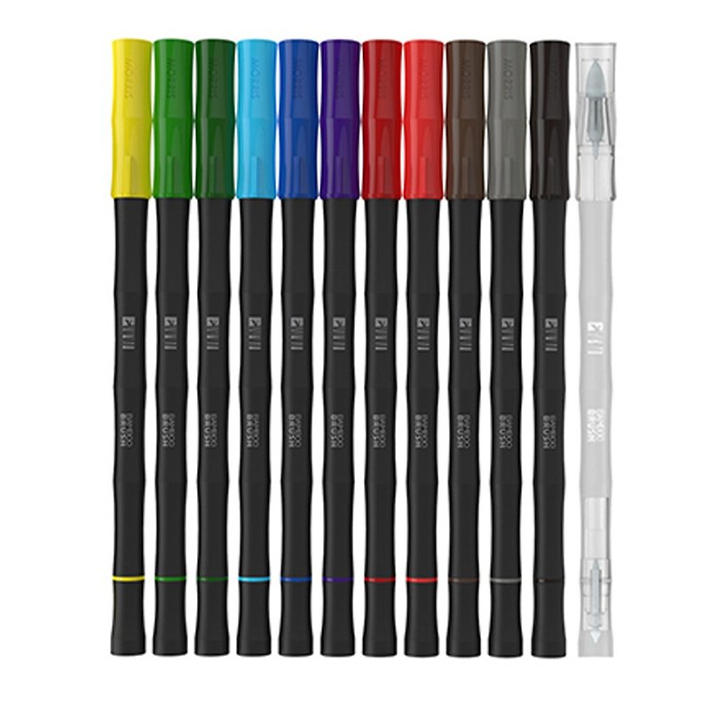 Morris 竹子型雙頭水性彩色筆刷 - 原子筆/中性筆 - 塑膠 