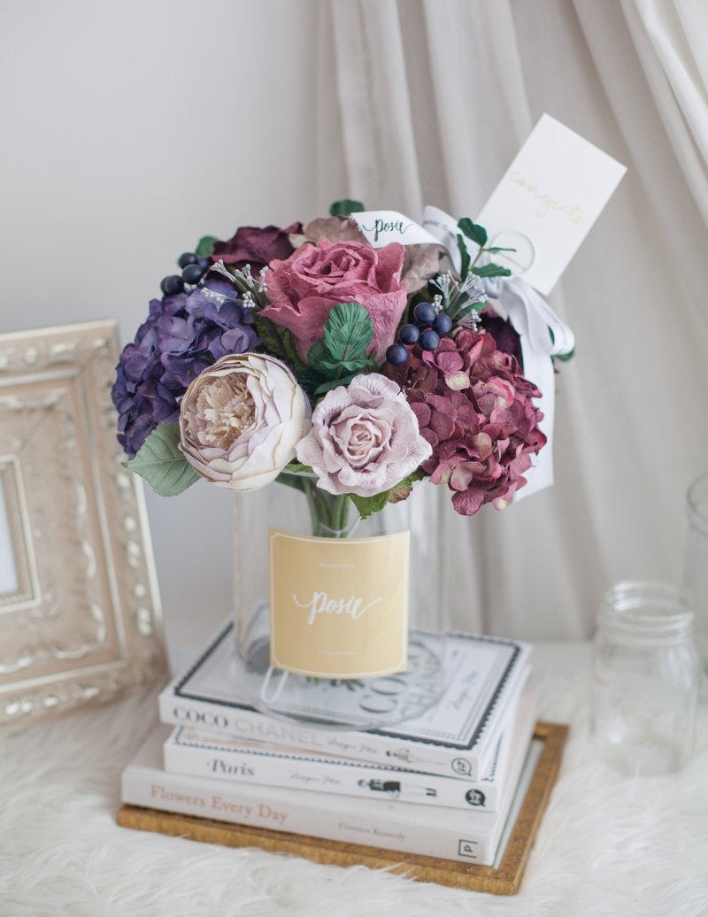 RUBY PURPLE | Hampton Vase Flower for Decoration - 擺飾/家飾品 - 紙 紫色