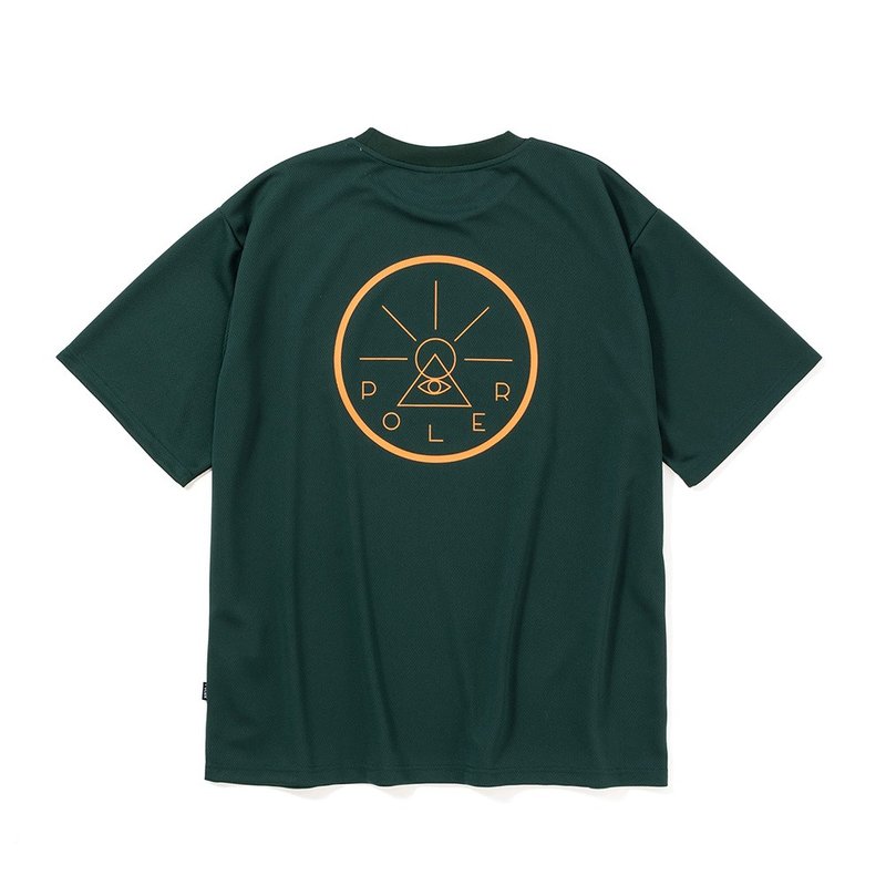 日本限定POLER QUICK DRY MESH TEE 快乾網眼T恤 / 綠 - 男 T 恤 - 聚酯纖維 綠色