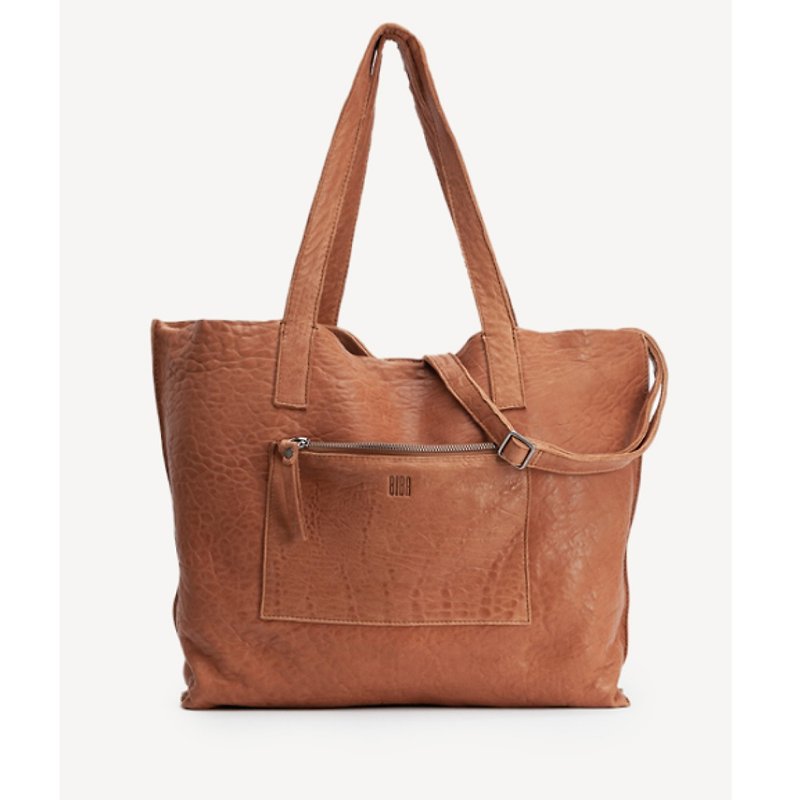 [Spain BIBA] Sylva extremely soft embossed tote / shoulder bag l cinnamon Brown - กระเป๋าแมสเซนเจอร์ - หนังแท้ สีนำ้ตาล