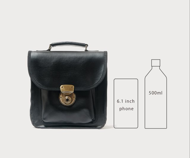 olden mini black】ショルダーバッグ/太めベルト/ラミネートキャンバス