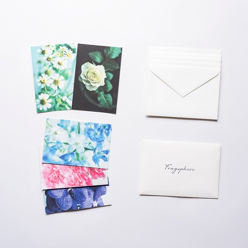 Flower lover message cards with envelopes, set of 5, postcard size, FPS-002A - การ์ด/โปสการ์ด - กระดาษ 