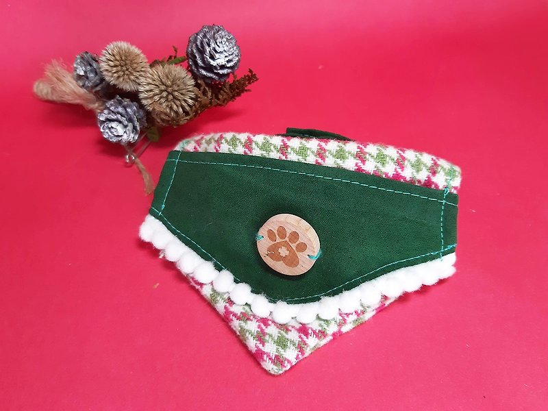主子賣萌-繽紛聖誕系列-口袋領巾(草綠) - 寵物衣服 - 其他材質 綠色