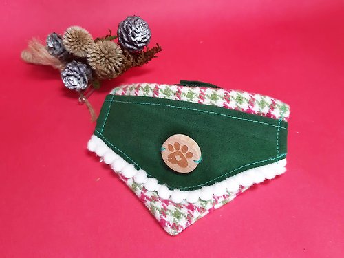 喵姬愛貓 主子賣萌-繽紛聖誕系列-口袋領巾(草綠)