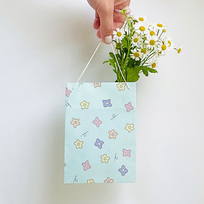 // 全10柄セット // 10の植物の紙袋 (マチ・持ち手付き) - 禮物盒/包裝盒 - 紙 多色