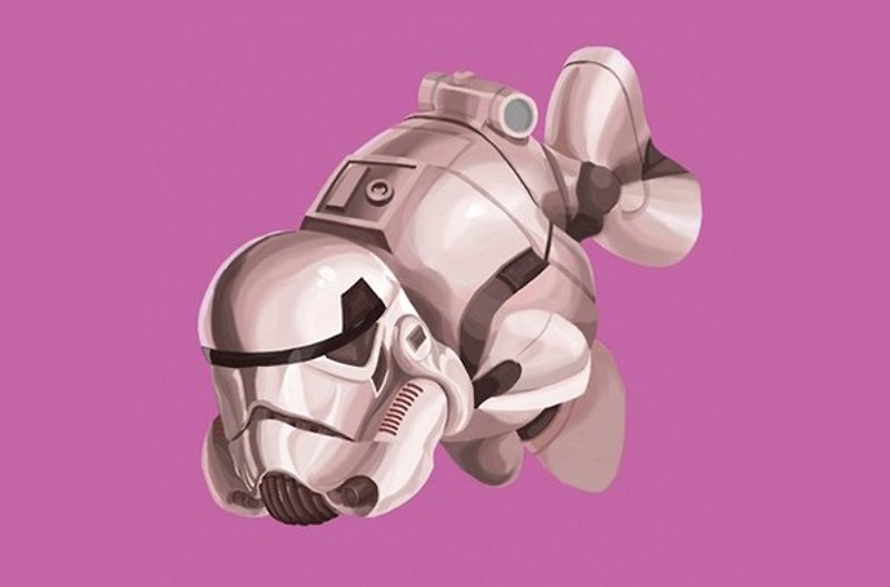 星際大戰小兵金魚 Stormtrooper gold fish 板畫 插畫 - 海報/掛畫/掛布 - 其他材質 紫色