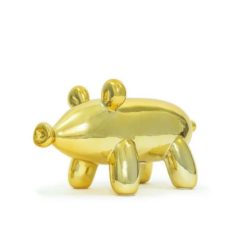 加拿大 Made by Humans 動物造型存錢筒 - 大豬 (金色) - 公仔/玩偶 - 陶 金色
