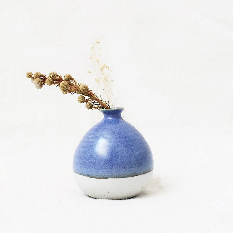 ミニハンドメイドセラミックの花 - バイオレットブルー - 花瓶・植木鉢 - 磁器 ブルー