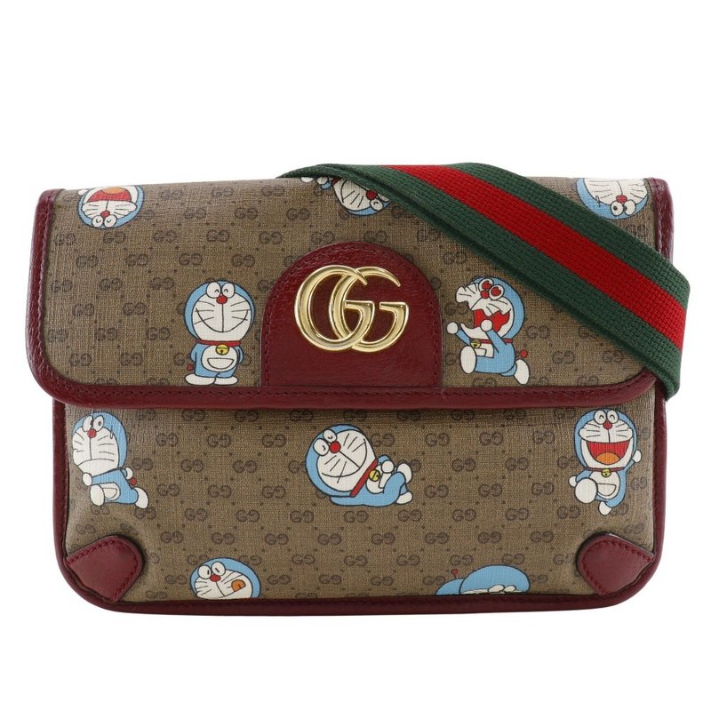 【日本直送】グッチ GUCCI ドラえもんコラボ ウエストバッグ ボディバッグ 647817 GGスプリームキャンバス 茶 レディース【中古】 - 側背包/斜背包 - 其他人造纖維 咖啡色