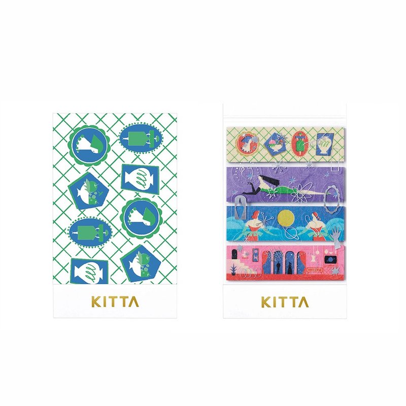【KING JIM】KITTA隨身攜帶和紙膠帶 銀箔拼貼款 行星 (Yukiko Ka - 貼紙 - 紙 多色