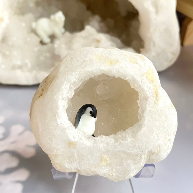 願望天使~精品級摩洛哥白水晶晶洞(F)附底座(無燈座) - 擺飾/家飾品 - 水晶 