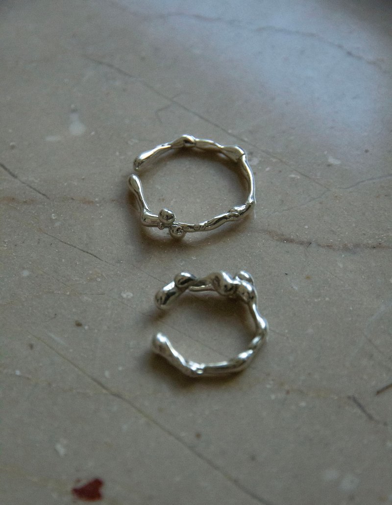 Silver – BURL B – Two-Way Earring Knuckle Ring - General Rings - Sterling Silver Silver