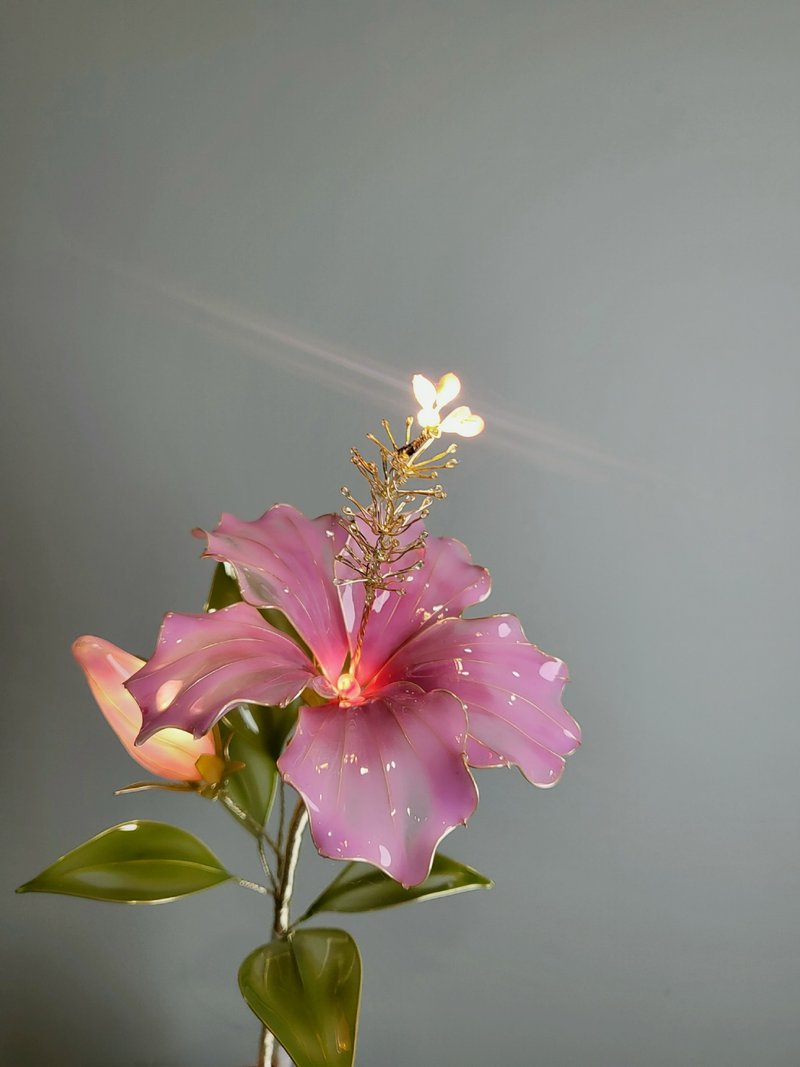 Hibiscus (March Birth Flower Light) - โคมไฟ - เรซิน 