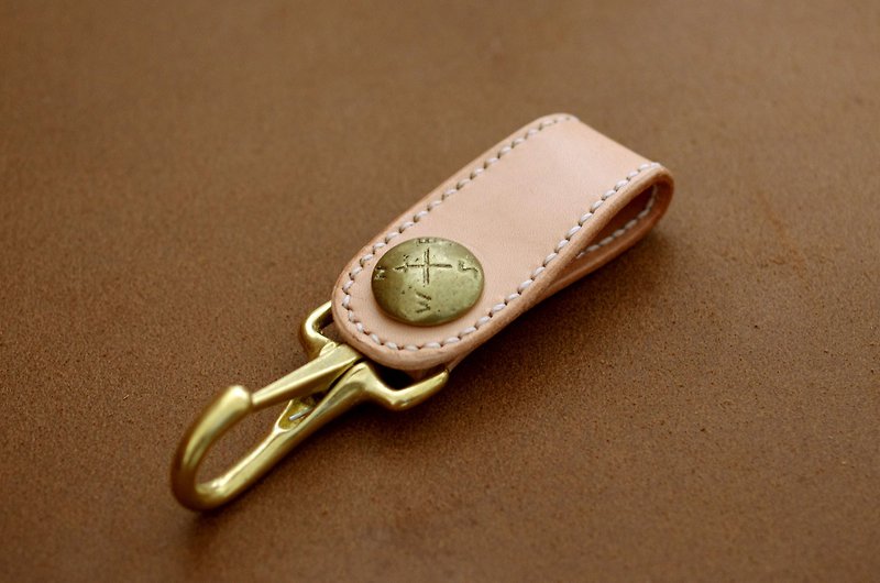 Saddle leather key case - Keychains - Genuine Leather White