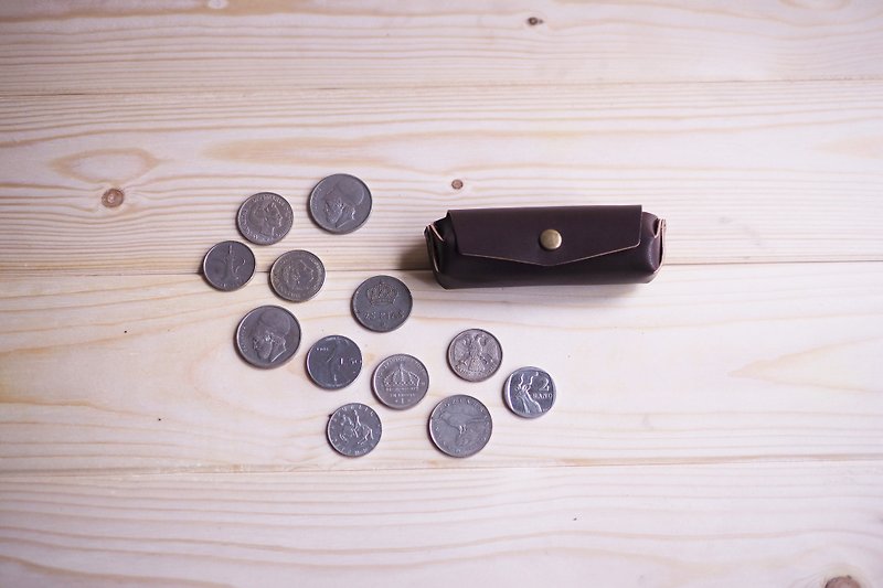 Coins Submarine 零錢艇 意大利植鞣革 真皮零錢包 深棕色 - 零錢包/小錢包 - 真皮 咖啡色