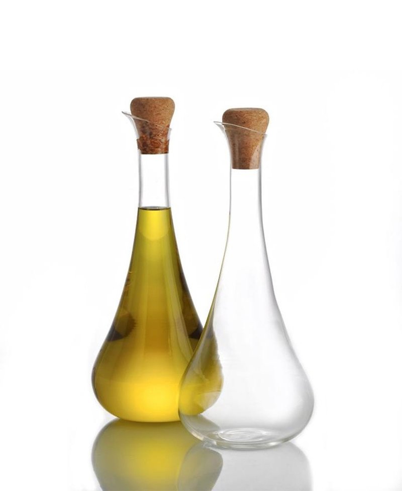British Rayware simple style handmade glass gooseneck shape kitchen seasoning oil can/oil bottle gift set - ขวดใส่เครื่องปรุง - โลหะ สีใส