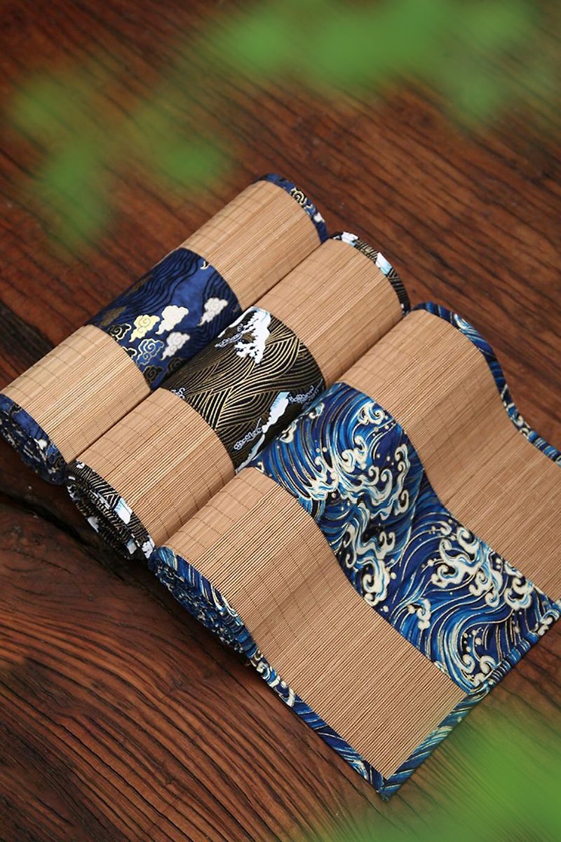 竹製品 | 茶席 茶道墊布 | 茶桌佈置 茶墊 | 機縫 燙金和風棉布 - 餐桌布/桌巾/餐墊 - 竹 