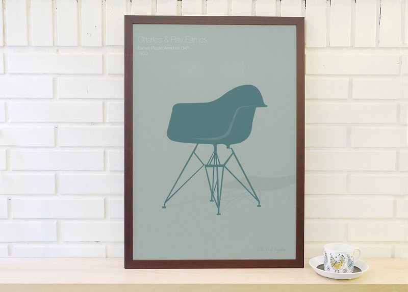 Nordic classic furniture poster Enames Armchair original customizable hanging painting without frame - โปสเตอร์ - กระดาษ สีเขียว