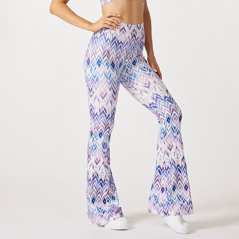 Bella High-waisted Flare Leggings - กางเกงวอร์มผู้หญิง - วัสดุอีโค สีม่วง