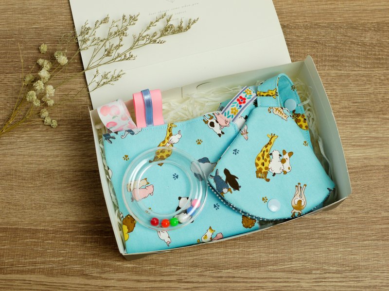 Value Combination Miyue Gift Box│ Comforting Towel + Two-in-One Pacifier Clip::: Faceless Animals - Baby Gift Sets - Cotton & Hemp Blue