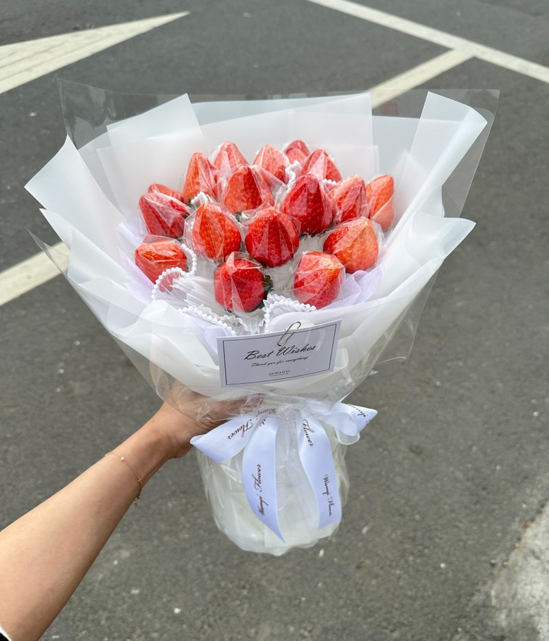 WANYI草莓花束 不能莓有你 草莓花束 草莓花 鮮花 聖誕節 - 乾燥花/永生花 - 植物．花 