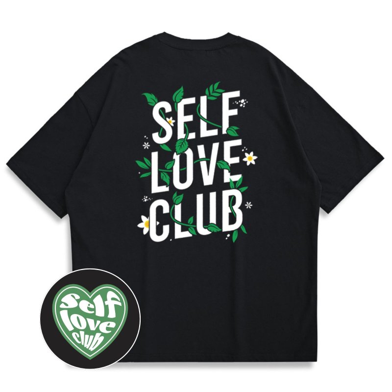 【CREEPS-STORE】Self Love Club in Grass 寬鬆重磅印花T恤 210g - 男 T 恤 - 棉．麻 多色