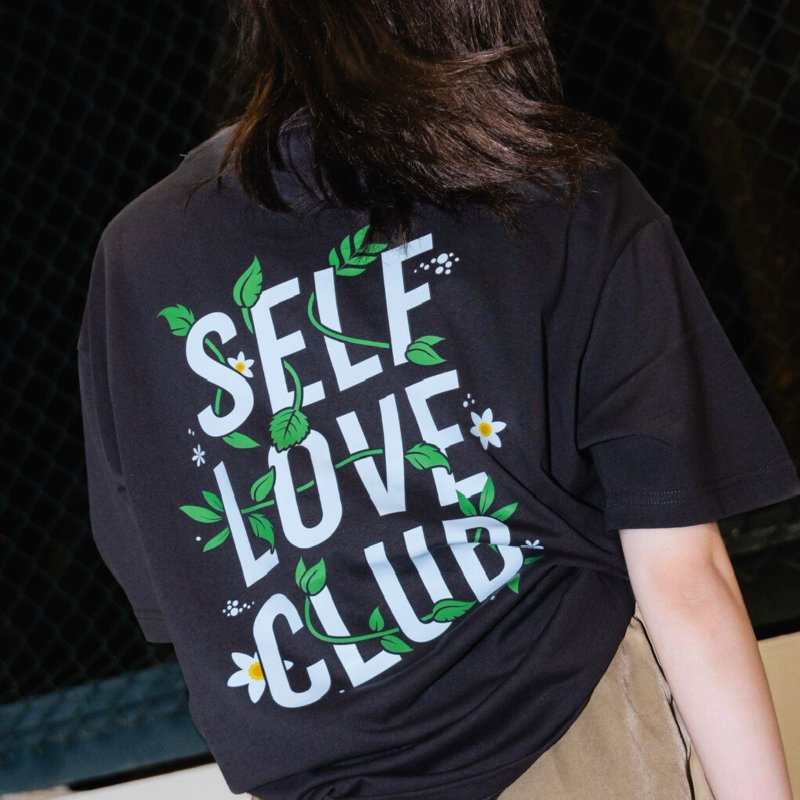 【CREEPS】Self Love Club in Grass Oversized Printed T-shirt - Men's T-Shirts & Tops - Cotton & Hemp Multicolor
