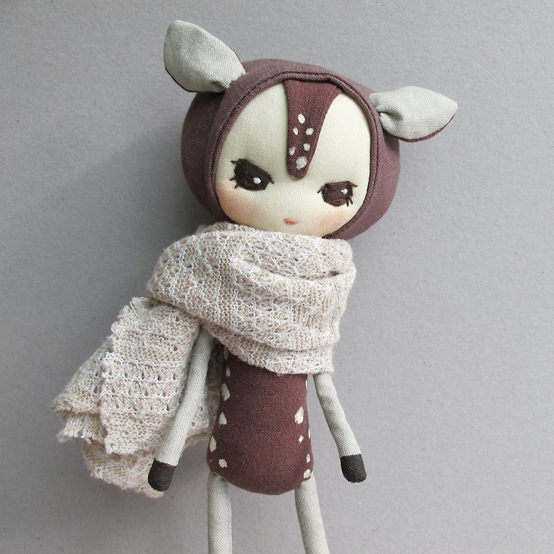 Deer Elves A1 - Stuffed Dolls & Figurines - Cotton & Hemp Brown