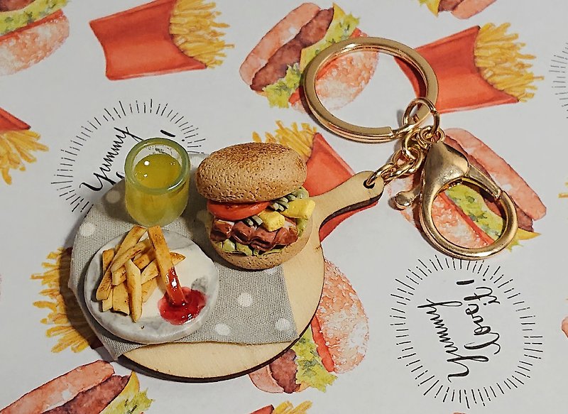 Donguriartstudio-Artificial food key ring (Handmade) - Charms - Other Materials Multicolor