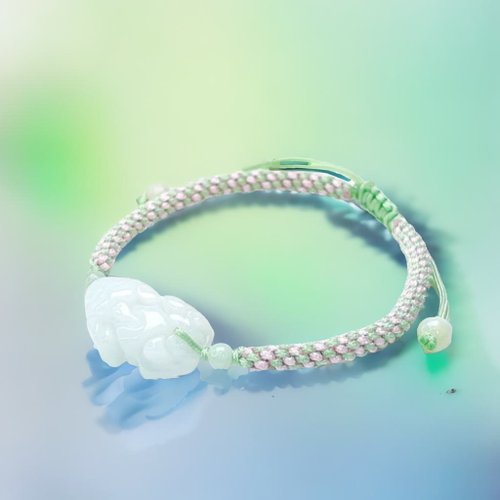 瓔珞珠寶盒 E.L.Jewelry Box 【招財神獸】冰糯種翡翠貔貅編織手鍊 | 天然緬甸玉翡翠A貨|送禮