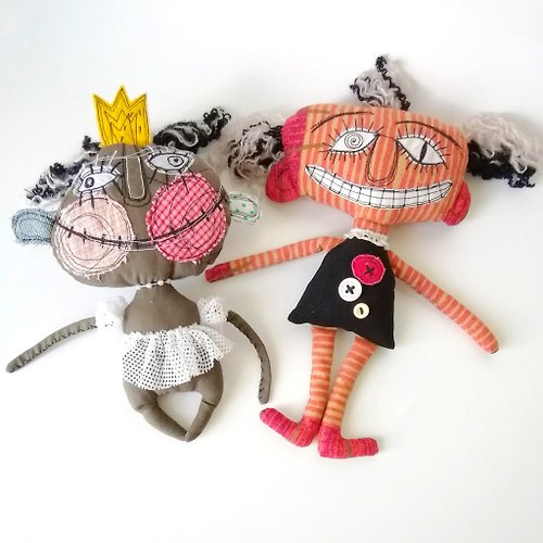 oksunnybunny Handmade funny doll, Fabric doll, Handmade spooky art doll, Voodoo doll creature