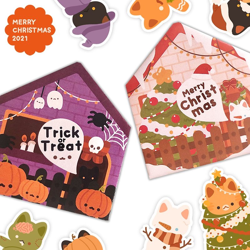 Holiday Cat Sticker Pack - สติกเกอร์ - วัสดุกันนำ้ 