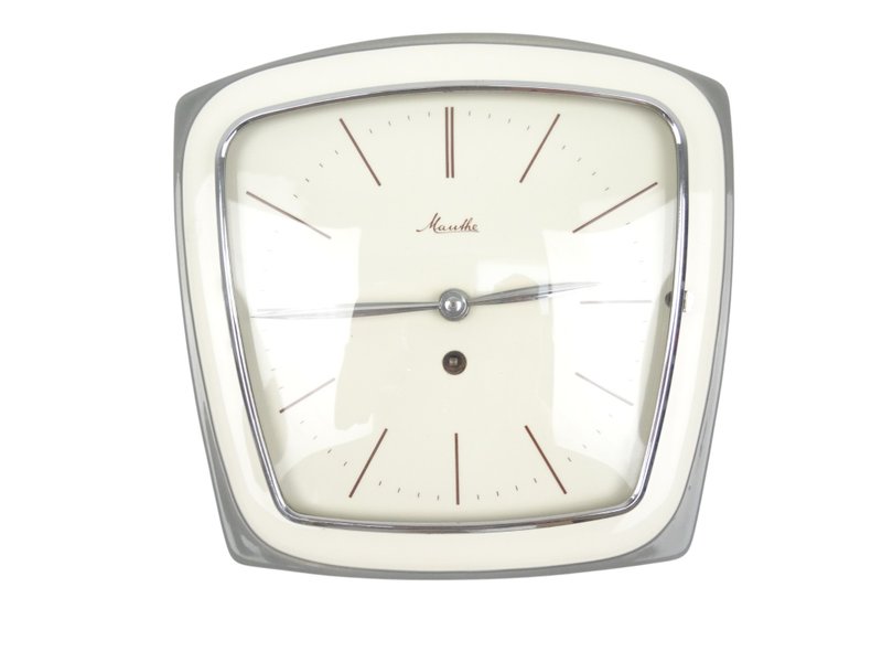 Vintage Antique Kitchen Clock German Wall Retro Ceramic Clock MAUTHE - 時鐘/鬧鐘 - 其他材質 銀色