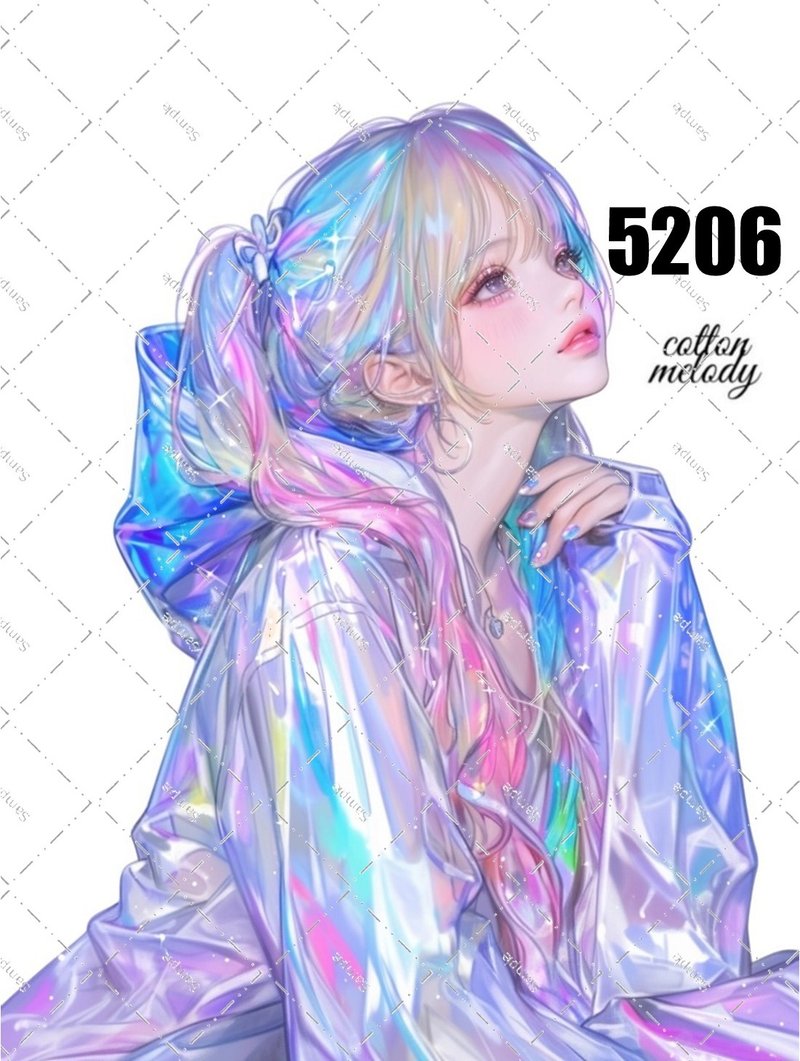 original sticker no.5206 人物ステッカー オリジナルステッカー オリジナル人物ステッカー 装飾ステッカー cotton melody - 貼紙 - 紙 