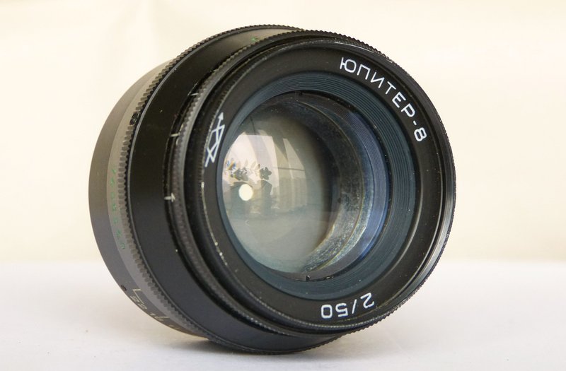 Jupiter-8 2/50 black lens for rangefinder camera M39 LSM mount USSR KMZ - กล้อง - วัสดุอื่นๆ สีดำ