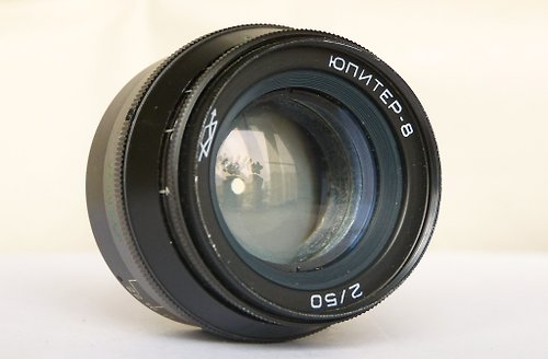 Russian photo Jupiter-8 2/50 black lens for rangefinder camera M39 LSM mount USSR KMZ