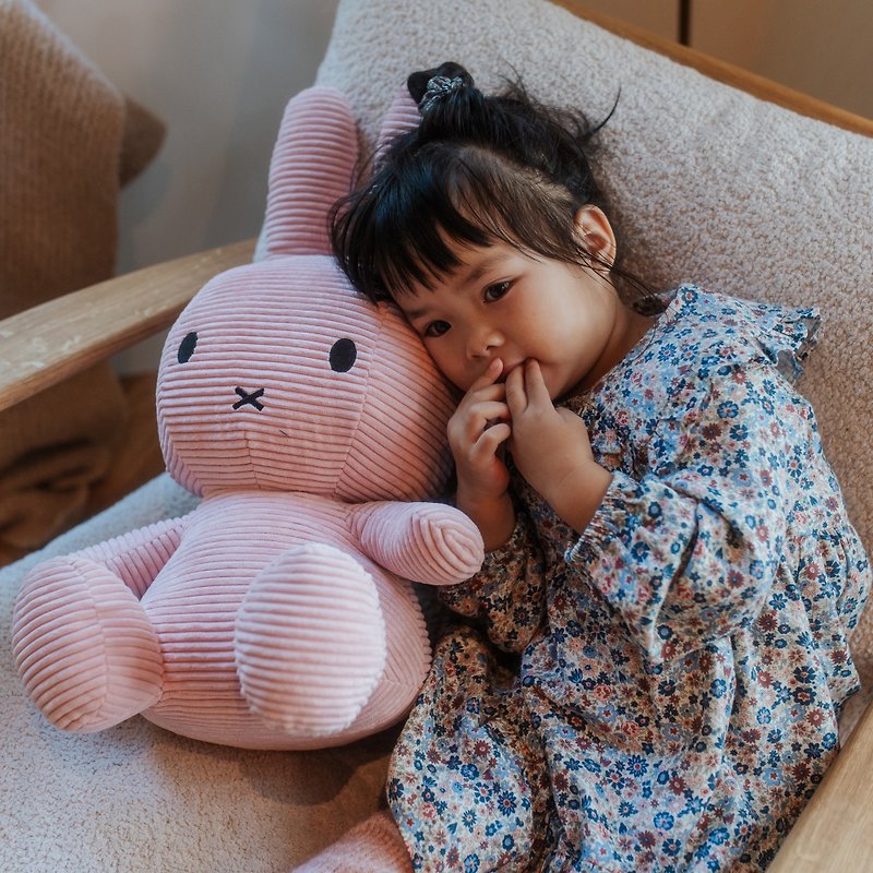 BON TON TOYS Miffy Rabbit Corduroy Stuffed Doll-Pink 50cm - ตุ๊กตา - เส้นใยสังเคราะห์ สึชมพู