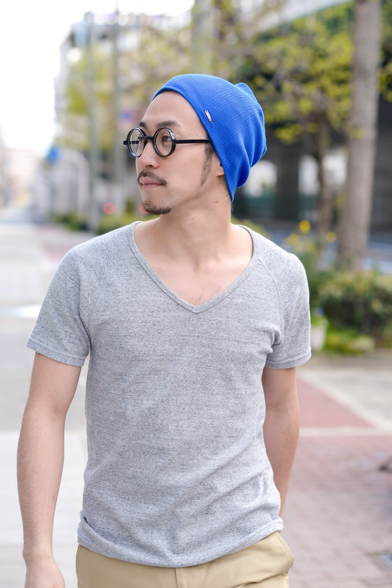 Cooling Summer Beanie for Men, Sport Beanie for Athletes, Sweat-wicking Light - หมวก - ผ้าฝ้าย/ผ้าลินิน สีน้ำเงิน