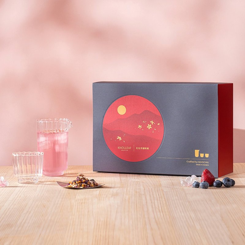 [New Wedding Box] Hanami Happiness/Glass Tea Set & Floral Tea Bag Spring Sakura Beauty Tea Caffeine-Free - Tea - Glass Red