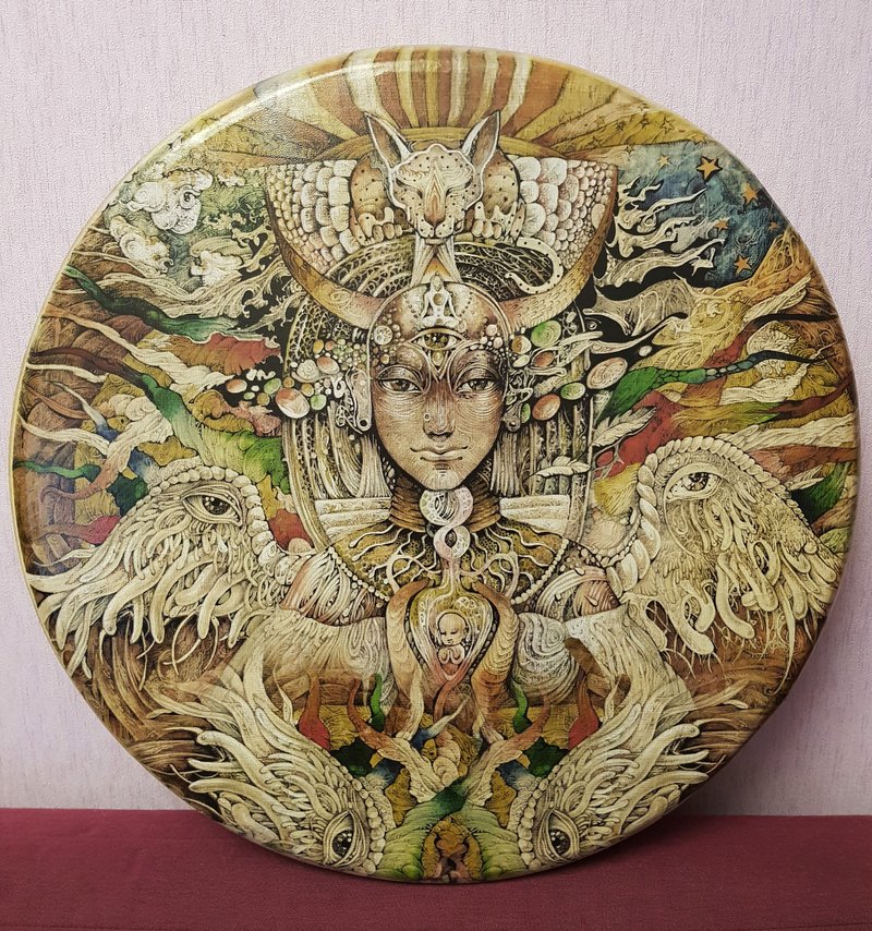 萨满鼓16'手鼓萨满鼓精神音乐女性智慧 - 吉他/樂器 - 真皮 咖啡色