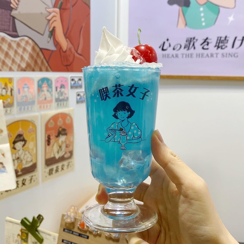【玻璃杯】喫茶女子果汁玻璃杯 - 玻璃杯 - 玻璃 