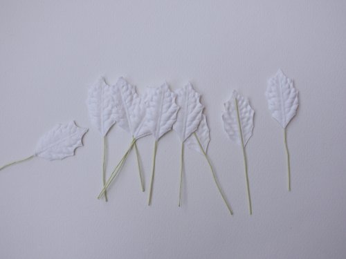 makemefrompaper Paper Flower, Gift decoration DIY supplies: Christmas 100 pieces, white leaves