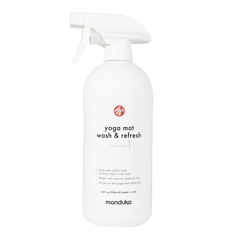 【Manduka】Mat Wash 瑜珈墊清潔噴劑 32oz 噴頭組 - 薰衣草 - 運動配件 - 精油 白色
