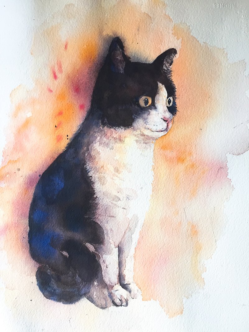 Customized watercolor painting | Pet portrait commemorative painting/birthday gift/memorial - Customized Portraits - Paper 