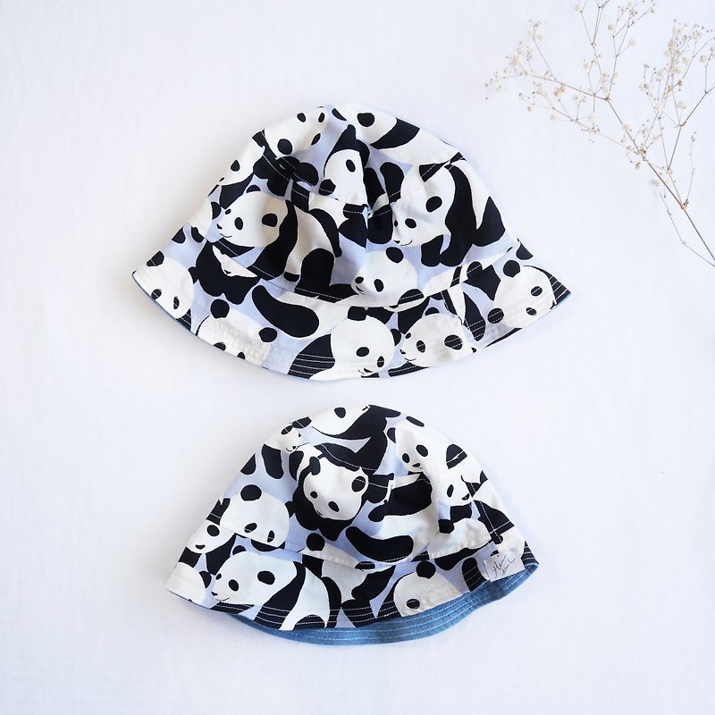 MOM & KIDS paternity sided hat | gray-blue panda - Other - Paper Blue