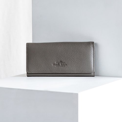 Thesis Crisis POPPY - WOMEN LONG LEATHER WALLET-GREY