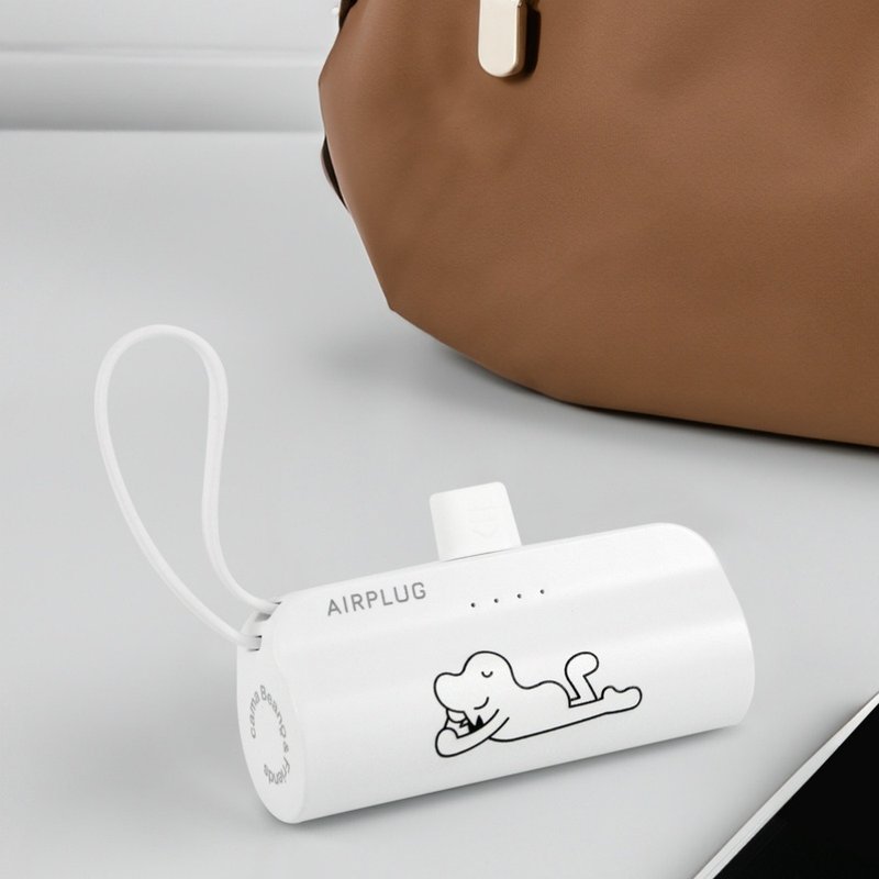 Trendy 3C|cama coffee authorized 5000mAh mini power bank|iPhone|Type-C - ที่ชาร์จ - พลาสติก ขาว