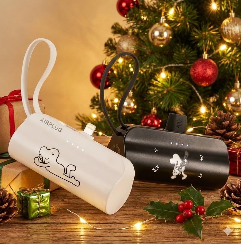 耶誕禮物|可帶上飛機 |Cama 迷你口袋行動電源|iPhone|Type-C - 行動電源/充電線 - 塑膠 白色