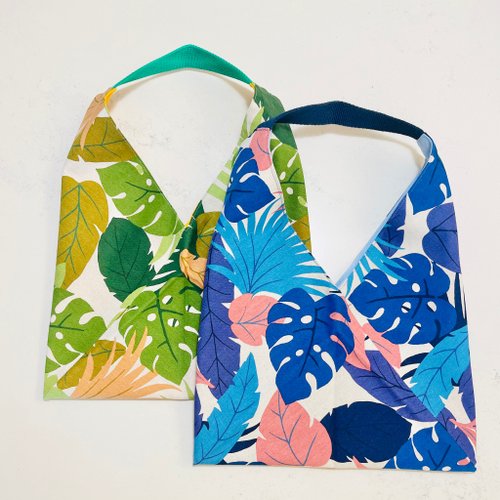 Triangle Tote Bag / Japanese Origami Bag - Rainforest - Blue - Shop chez-lu  Handbags & Totes - Pinkoi